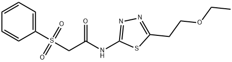 2-(benzenesulfonyl)-N-[5-(2-ethoxyethyl)-1,3,4-thiadiazol-2-yl]acetamide Struktur