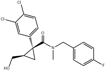 (1S,2R)-N-(4-fluorobenzyl)-1-(3,4-dichlorophenyl)-2-(hydroxymethyl)-N-methylcyclopropanecarboxamide Struktur