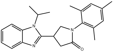 4-(1-isopropyl-1H-benzo[d]imidazol-2-yl)-1-mesitylpyrrolidin-2-one Struktur