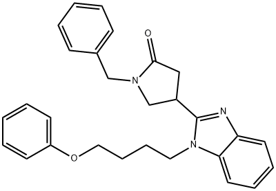 1-benzyl-4-(1-(4-phenoxybutyl)-1H-benzo[d]imidazol-2-yl)pyrrolidin-2-one Struktur