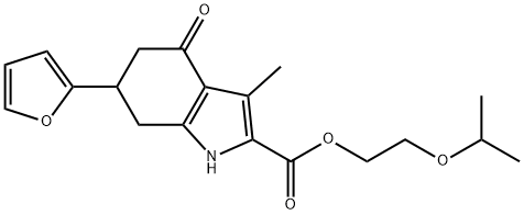 2-(propan-2-yloxy)ethyl 6-(furan-2-yl)-3-methyl-4-oxo-4,5,6,7-tetrahydro-1H-indole-2-carboxylate Struktur