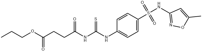 propyl 4-({[(4-{[(5-methyl-3-isoxazolyl)amino]sulfonyl}phenyl)amino]carbonothioyl}amino)-4-oxobutanoate Struktur