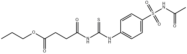 propyl 4-{[({4-[(acetylamino)sulfonyl]phenyl}amino)carbonothioyl]amino}-4-oxobutanoate Struktur