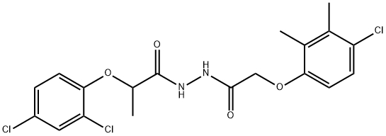 N'-[(4-chloro-2,3-dimethylphenoxy)acetyl]-2-(2,4-dichlorophenoxy)propanohydrazide Struktur