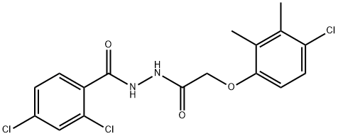 2,4-dichloro-N'-[(4-chloro-2,3-dimethylphenoxy)acetyl]benzohydrazide Struktur