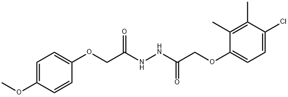 2-(4-chloro-2,3-dimethylphenoxy)-N'-[(4-methoxyphenoxy)acetyl]acetohydrazide Struktur