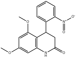 5,7-dimethoxy-4-(2-nitrophenyl)-3,4-dihydro-1H-quinolin-2-one Struktur