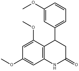 5,7-dimethoxy-4-(3-methoxyphenyl)-3,4-dihydro-1H-quinolin-2-one Struktur