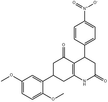 7-(2,5-dimethoxyphenyl)-4-(4-nitrophenyl)-1,3,4,6,7,8-hexahydroquinoline-2,5-dione Struktur