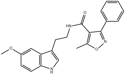 N-[2-(5-methoxy-1H-indol-3-yl)ethyl]-5-methyl-3-phenyl-1,2-oxazole-4-carboxamide Struktur