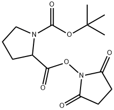 2,5-dioxo-1-pyrrolidinyl 1-(tert-butoxycarbonyl)prolinate Struktur