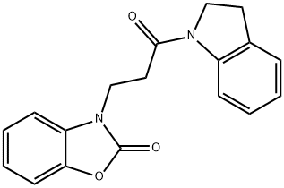 3-(3-(indolin-1-yl)-3-oxopropyl)benzo[d]oxazol-2(3H)-one Struktur