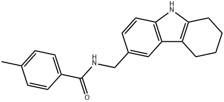 4-methyl-N-((2,3,4,9-tetrahydro-1H-carbazol-6-yl)methyl)benzamide Struktur