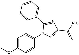 1-(4-Methoxy-phenyl)-5-phenyl-1H-[1,2,4]triazole-3-carboxylic acid amide Struktur