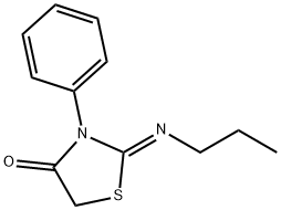 4-Thiazolidinone, 3-phenyl-2-(propylimino)-, (2Z)- Struktur