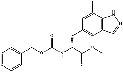 (R)-METHYL 2-(((BENZYLOXY)CARBONYL)AMINO)-3-(7-METHYL-1H-INDAZOL-5-YL)PROPANOATE Struktur