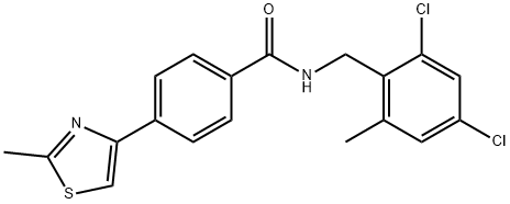 N-(2,4-dichloro-6-methylbenzyl)-4-(2-methyl-1,3-thiazol-4-yl)benzamide Struktur