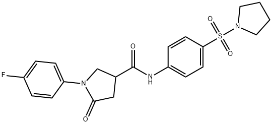 1-(4-fluorophenyl)-5-oxo-N-[4-(pyrrolidin-1-ylsulfonyl)phenyl]pyrrolidine-3-carboxamide Struktur