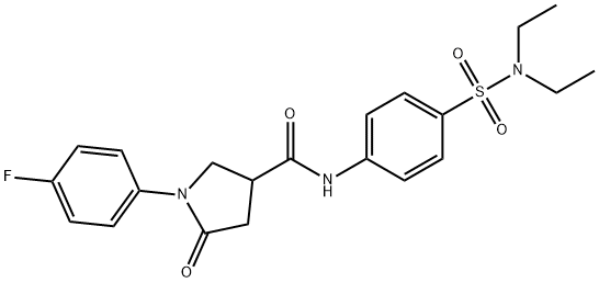 N-[4-(diethylsulfamoyl)phenyl]-1-(4-fluorophenyl)-5-oxopyrrolidine-3-carboxamide Struktur