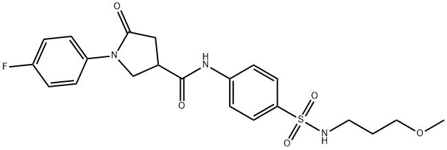 1-(4-fluorophenyl)-N-[4-(3-methoxypropylsulfamoyl)phenyl]-5-oxopyrrolidine-3-carboxamide Struktur