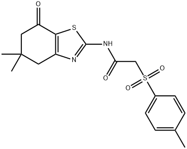 N-(5,5-dimethyl-7-oxo-4,5,6,7-tetrahydro-1,3-benzothiazol-2-yl)-2-[(4-methylphenyl)sulfonyl]acetamide Struktur