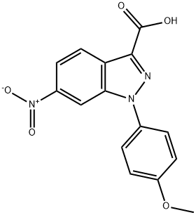 1-(4-Methoxy-phenyl)-6-nitro-1H-indazole-3-carboxylic acid Struktur