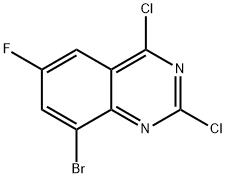 8-bromo-2,4-dichloro-6-fluoroquinazoline Struktur