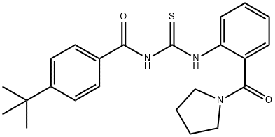 4-tert-butyl-N-({[2-(1-pyrrolidinylcarbonyl)phenyl]amino}carbonothioyl)benzamide Struktur