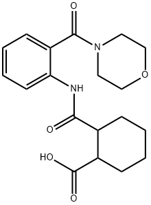 2-({[2-(4-morpholinylcarbonyl)phenyl]amino}carbonyl)cyclohexanecarboxylic acid Struktur