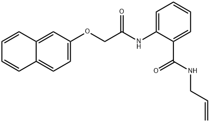 2-[(2-naphthalen-2-yloxyacetyl)amino]-N-prop-2-enylbenzamide Struktur