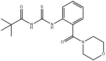 2,2-dimethyl-N-[[2-(morpholine-4-carbonyl)phenyl]carbamothioyl]propanamide Struktur