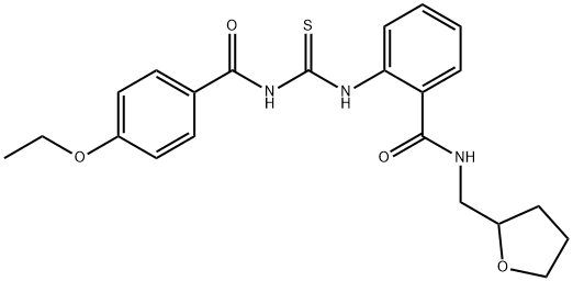 2-({[(4-ethoxybenzoyl)amino]carbonothioyl}amino)-N-(tetrahydro-2-furanylmethyl)benzamide Struktur