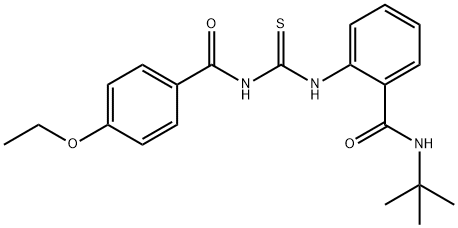 N-(tert-butyl)-2-({[(4-ethoxybenzoyl)amino]carbonothioyl}amino)benzamide Struktur