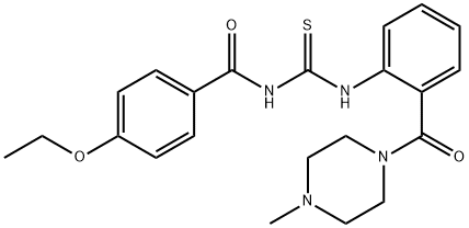 4-ethoxy-N-[({2-[(4-methyl-1-piperazinyl)carbonyl]phenyl}amino)carbonothioyl]benzamide Struktur