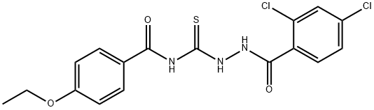 N-{[2-(2,4-dichlorobenzoyl)hydrazino]carbonothioyl}-4-ethoxybenzamide Struktur