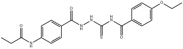 4-ethoxy-N-({2-[4-(propionylamino)benzoyl]hydrazino}carbonothioyl)benzamide Struktur