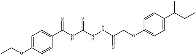 N-({2-[(4-sec-butylphenoxy)acetyl]hydrazino}carbonothioyl)-4-ethoxybenzamide Struktur