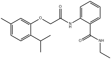 N-ethyl-2-{[(2-isopropyl-5-methylphenoxy)acetyl]amino}benzamide Struktur