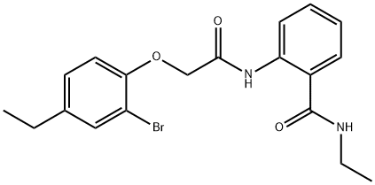 2-{[(2-bromo-4-ethylphenoxy)acetyl]amino}-N-ethylbenzamide Struktur