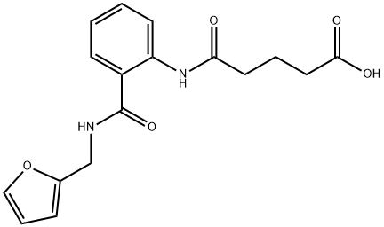 5-[2-(furan-2-ylmethylcarbamoyl)anilino]-5-oxopentanoic acid Struktur