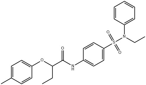 N-(4-{[ethyl(phenyl)amino]sulfonyl}phenyl)-2-(4-methylphenoxy)butanamide Struktur