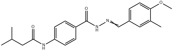 N-(4-{[2-(4-methoxy-3-methylbenzylidene)hydrazino]carbonyl}phenyl)-3-methylbutanamide Struktur