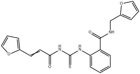 2-[({[3-(2-furyl)acryloyl]amino}carbonothioyl)amino]-N-(2-furylmethyl)benzamide Struktur