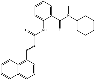 N-cyclohexyl-N-methyl-2-{[3-(1-naphthyl)acryloyl]amino}benzamide Struktur