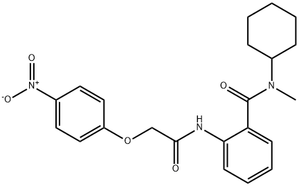 N-cyclohexyl-N-methyl-2-{[(4-nitrophenoxy)acetyl]amino}benzamide Struktur