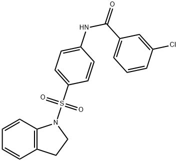 3-chloro-N-[4-(2,3-dihydroindol-1-ylsulfonyl)phenyl]benzamide Struktur