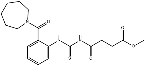 methyl 4-[({[2-(1-azepanylcarbonyl)phenyl]amino}carbonothioyl)amino]-4-oxobutanoate Struktur