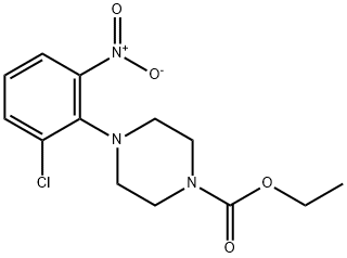 4-(2-Chloro-6-nitro-phenyl)-piperazine-1-carboxylic acid ethyl ester Struktur