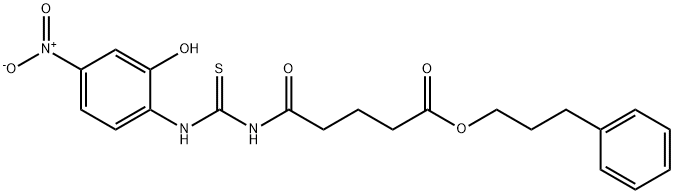 3-phenylpropyl 5-({[(2-hydroxy-4-nitrophenyl)amino]carbonothioyl}amino)-5-oxopentanoate Struktur