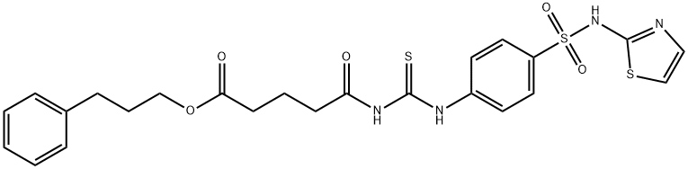 3-phenylpropyl 5-oxo-5-{[({4-[(1,3-thiazol-2-ylamino)sulfonyl]phenyl}amino)carbonothioyl]amino}pentanoate Struktur